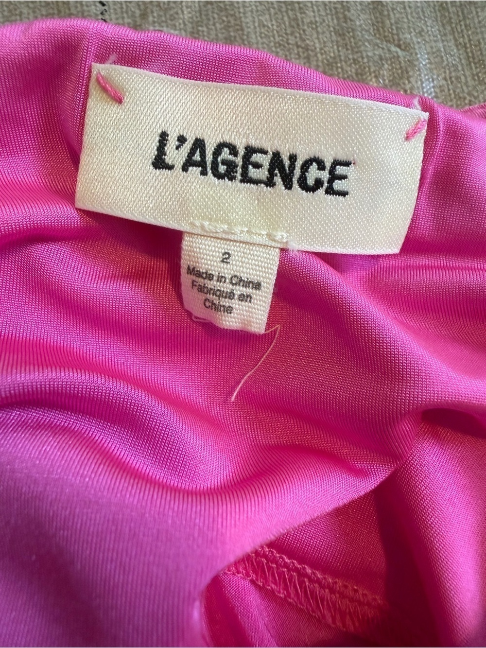 L’AGENCE Pink Cowl Neck Midi Slip Dress Size 2 Fuchsia Bodycon Strappy - Picture 3 of 8